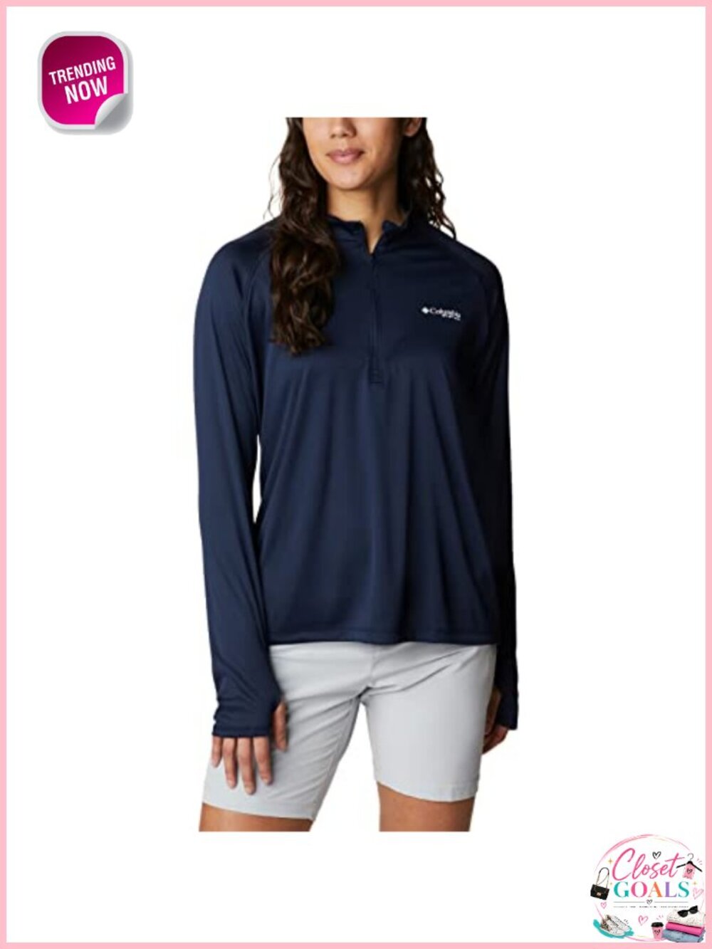 Columbia Tidal Tee 1/4 Zip Pullover Long Sleeve Fishing Shirt Polyester